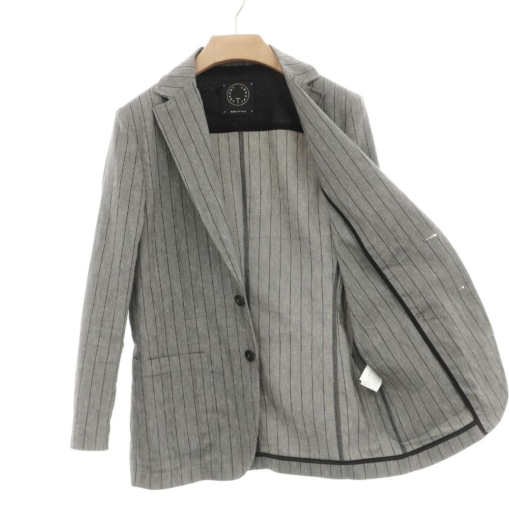 中古】ティージャケット T-JACKET リネンポリエステル ストライプ 2B 