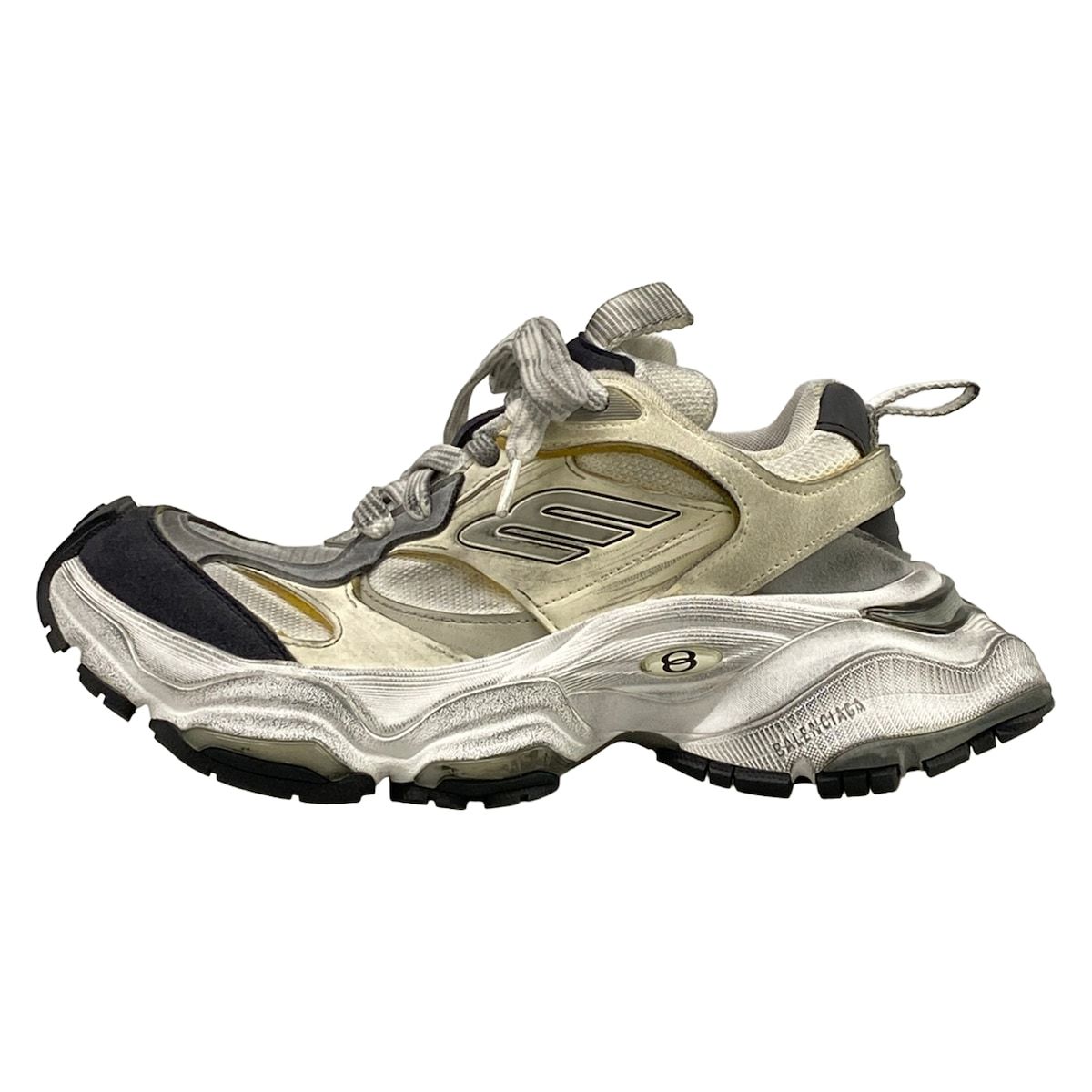 BALENCIAGA(バレンシアガ) スニーカー 24.5 レディース カーゴ 785756 アイボリー×グレー×黒 ダメージ加工/インソール取外し可