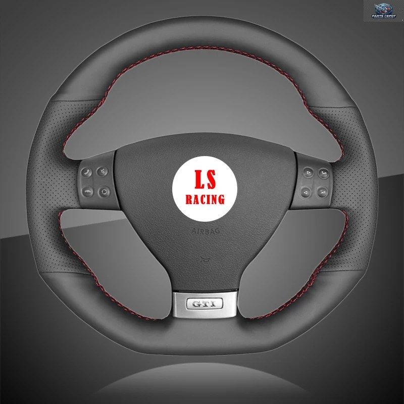 編み込みステアリングホイールカバー フォルクスワーゲン VW ゴルフ GTI 5 V ゴルフ R32 シロッコ パサート バリアント DIY 車用編み込みカ