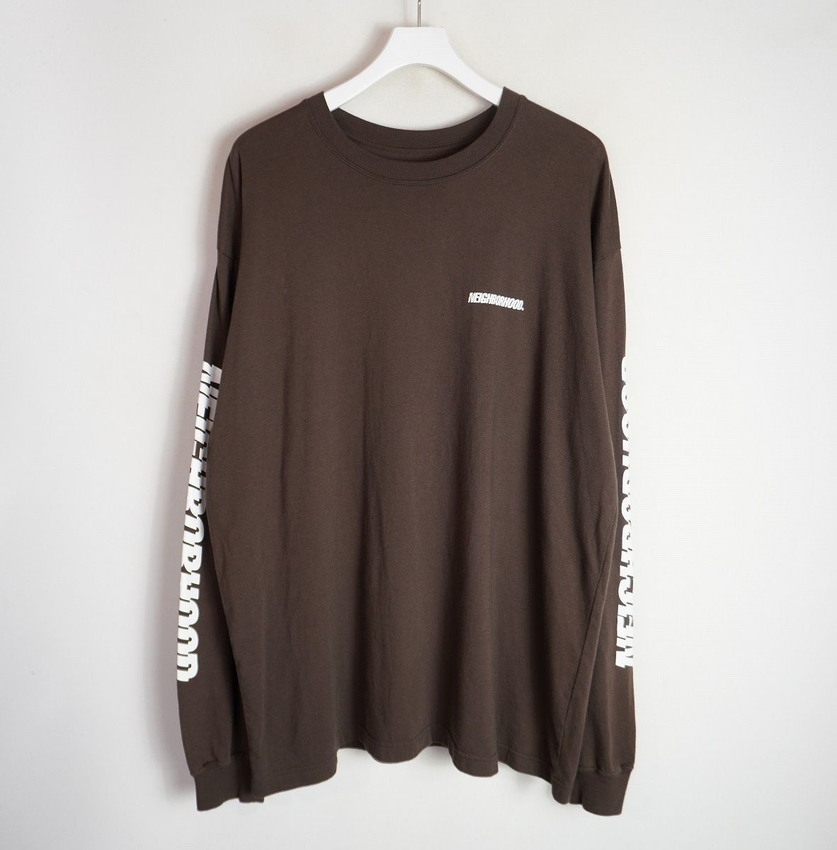 美品 25AW NEIGHBORHOOD ネイバーフッド NH.TEE LS-1 長袖 Tシャツ カットソー 252PCNH-LT01 サイズXL ブラウン 茶 3727Q♪