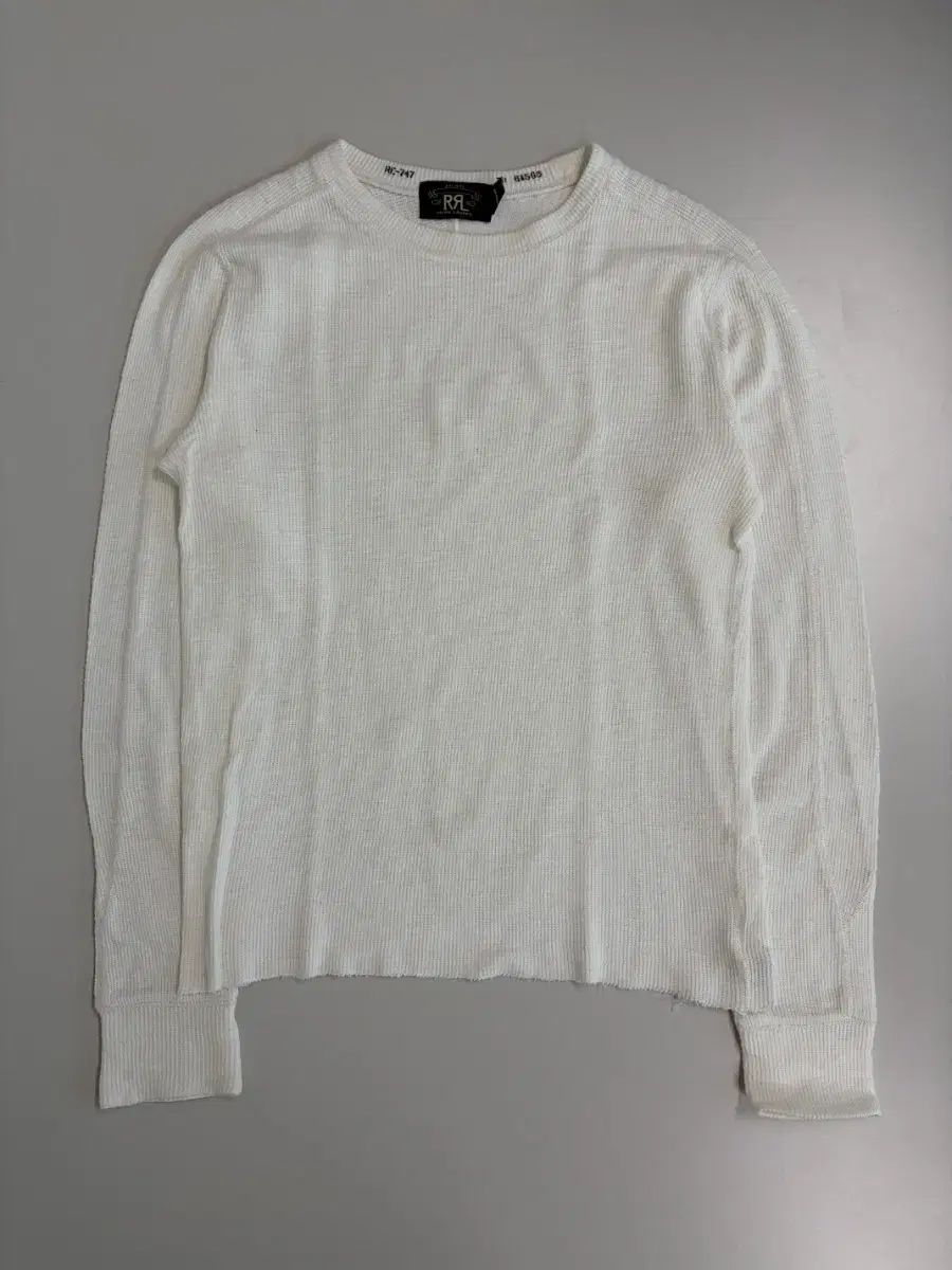正規品 RRL(ダブルアールエル) ワッフル クルーネック ロングスリーブ Tシャツ 白