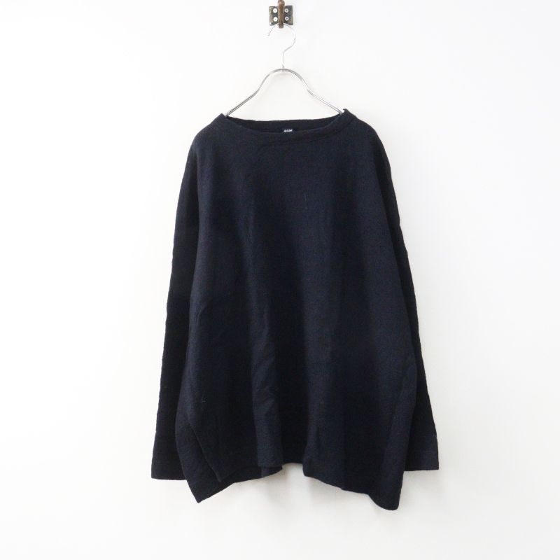 人気 45R フォーティーファイブアール アルルのデイリービッグスリットTシャツ ネイビー┃トップス 45rpm ニット【2400015018089】