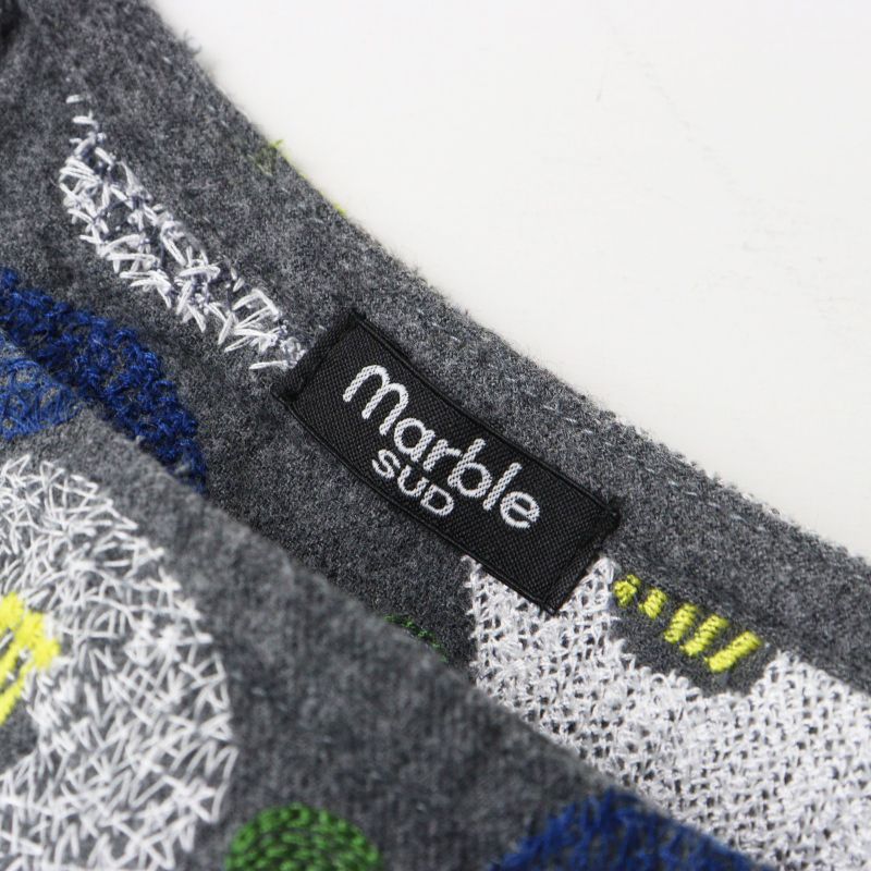 マーブルシュッド marble SUD EMB ツバキ 刺繍 パフスリーブブラウス
