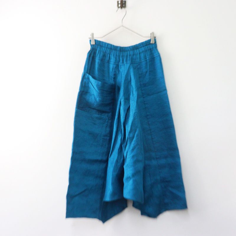 美品 玉木新雌 タマキニイメ tamaki niime tarun pants long リネンコットンタルンパンツ ロング ブルー┃サルエル【2400015017983】