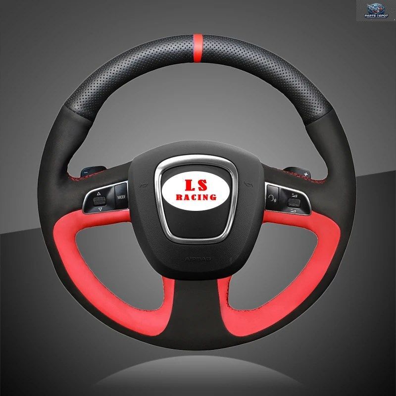 アウディ A3 8P スポーツバック A4 B8 アバント A5 8T A6 C6 A8 D3 Q5 8R Q7 4L 用ステアリングホイールカバーの編み込み DIY カーカバー