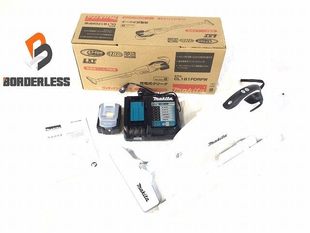 ☆未使用品☆makita マキタ 18V充電式クリーナー CL181FDRFW 白 バッテリー(18V 3.0Ah)充電器付き 掃除機 集じん機130804