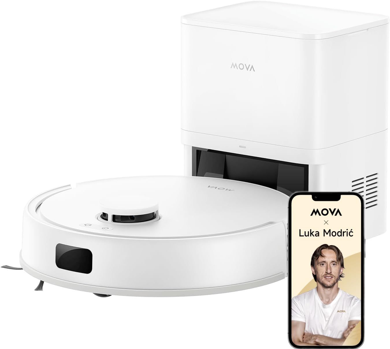 MOVA E20 Plus ロボット掃除機 コンパクト 水拭き対応 強力吸引 5000Pa 90日間自動ゴミ収集 LDSレーザーナビ AI汚れ自動検知 水量調整可能 段差乗り越え 障害物回避 静音 高精度マッピング アプリ対応 自動充電 2. c9d7ea58