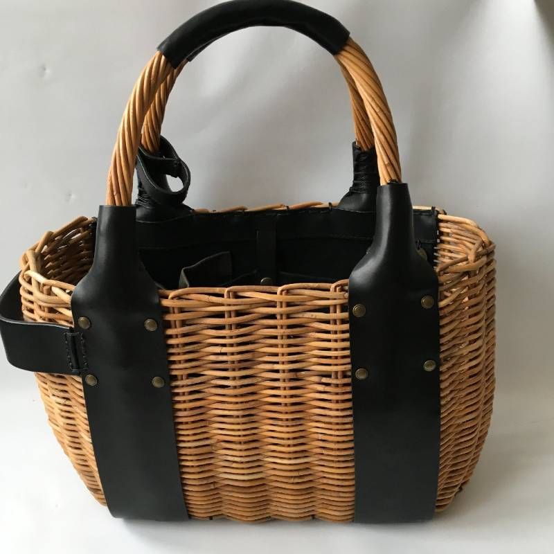 美品 ebagos (エバゴス) 完売 ブライドルレザー 紅藤 カゴ バッグ