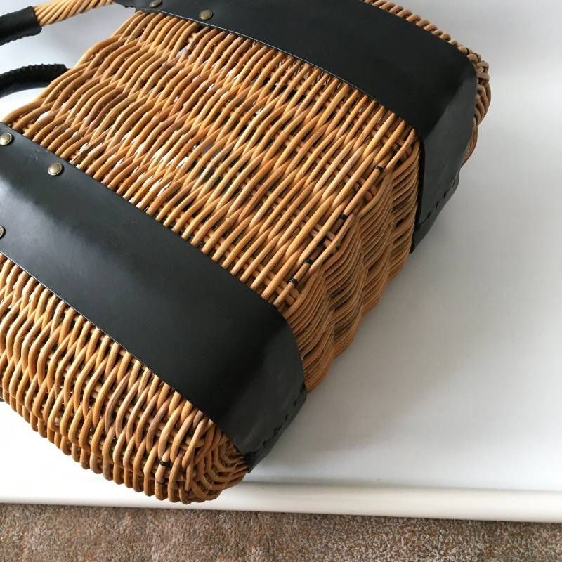 美品 ebagos (エバゴス) 完売 ブライドルレザー 紅藤 カゴ バッグ