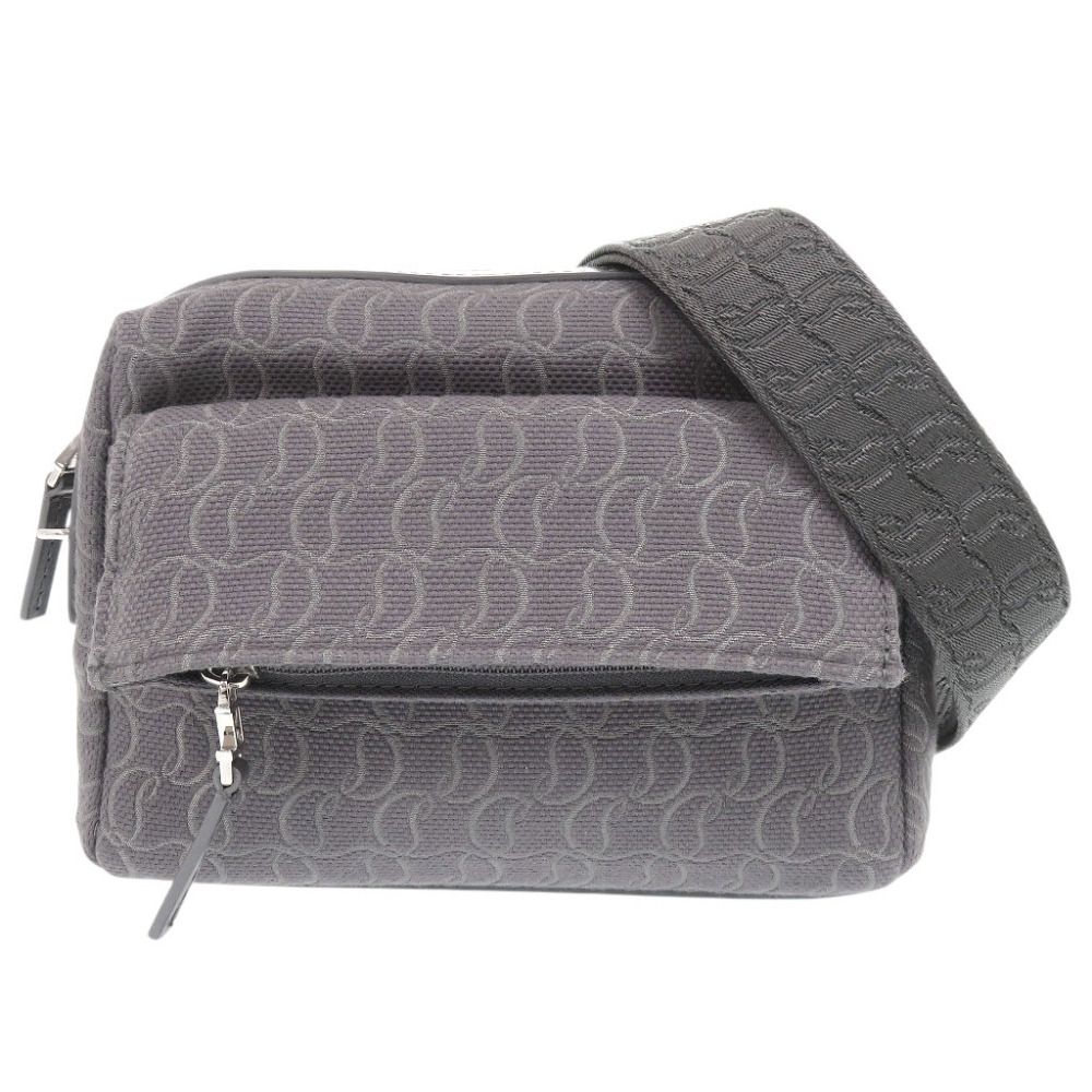 新品同様 クリスチャンルブタン ZIP N FLAP キャンバス レザー グレー