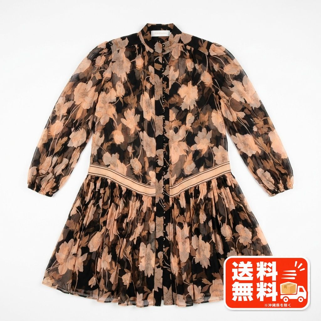 ZIMMERMANN ジマーマン 花柄 ロングワンピース ブラック サイズ0 GRACE CONTINENTAL風