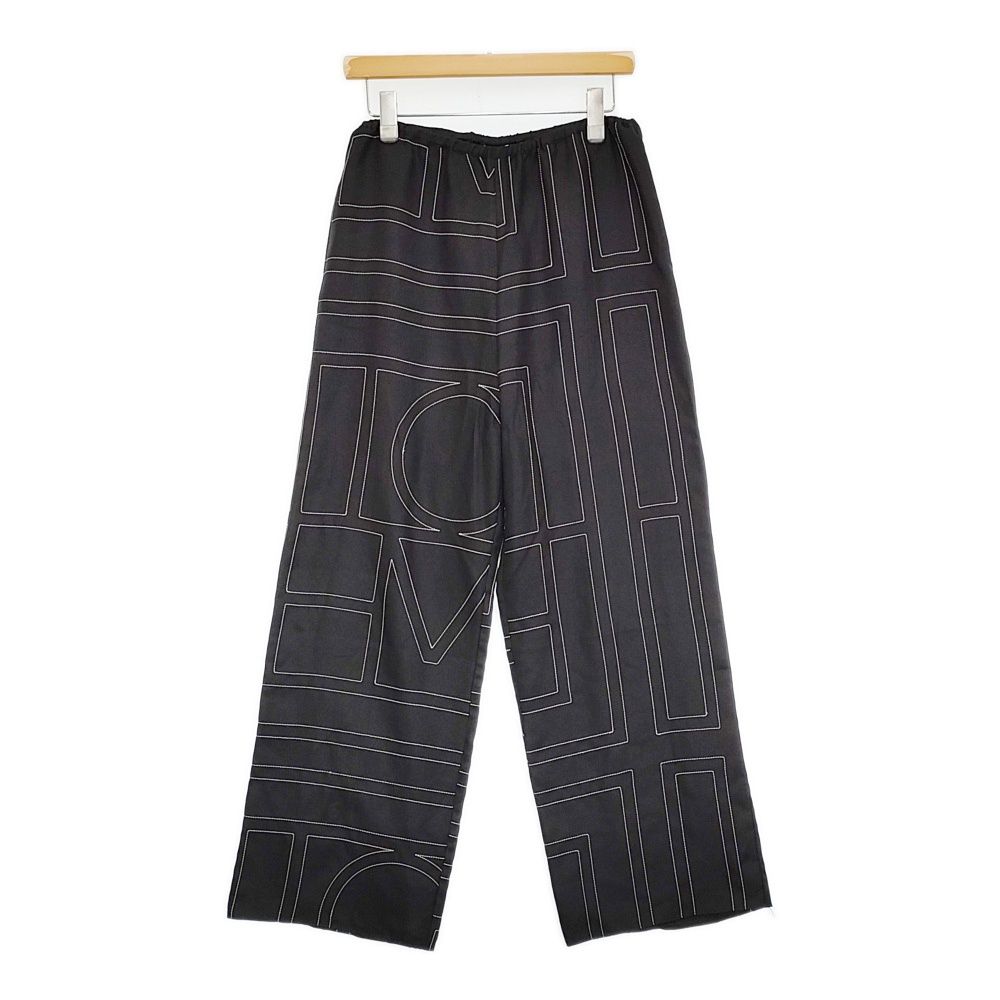 TOTEME Monogram silk pj bottoms 34 定価114950円 アダムエロペ取扱 シルク イージー パンツ 25AW ブラック レディース トーテム【中古】6-0603M♪
