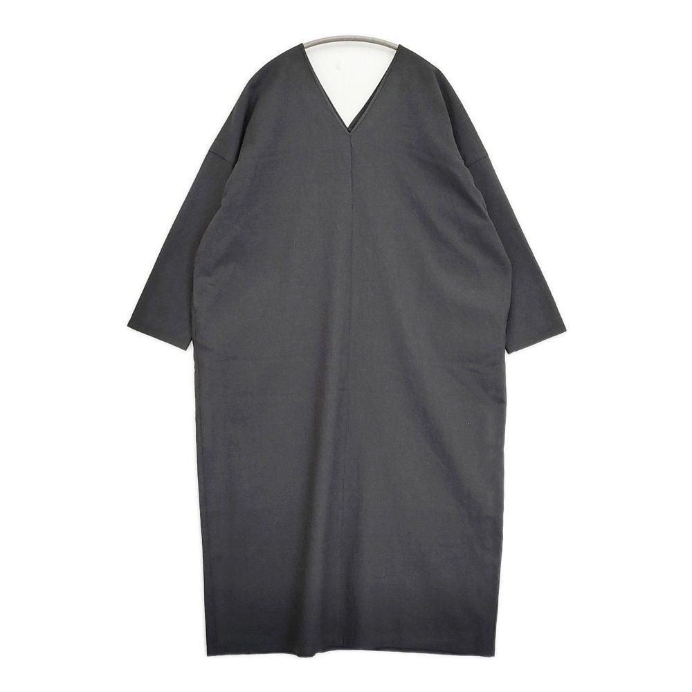 evam eva wool v neck one-piece ウールVネックワンピース サイズM 定価38500円 E251T016 25SS ブラック レディース エヴァムエヴァ【中古】6-0603M♪