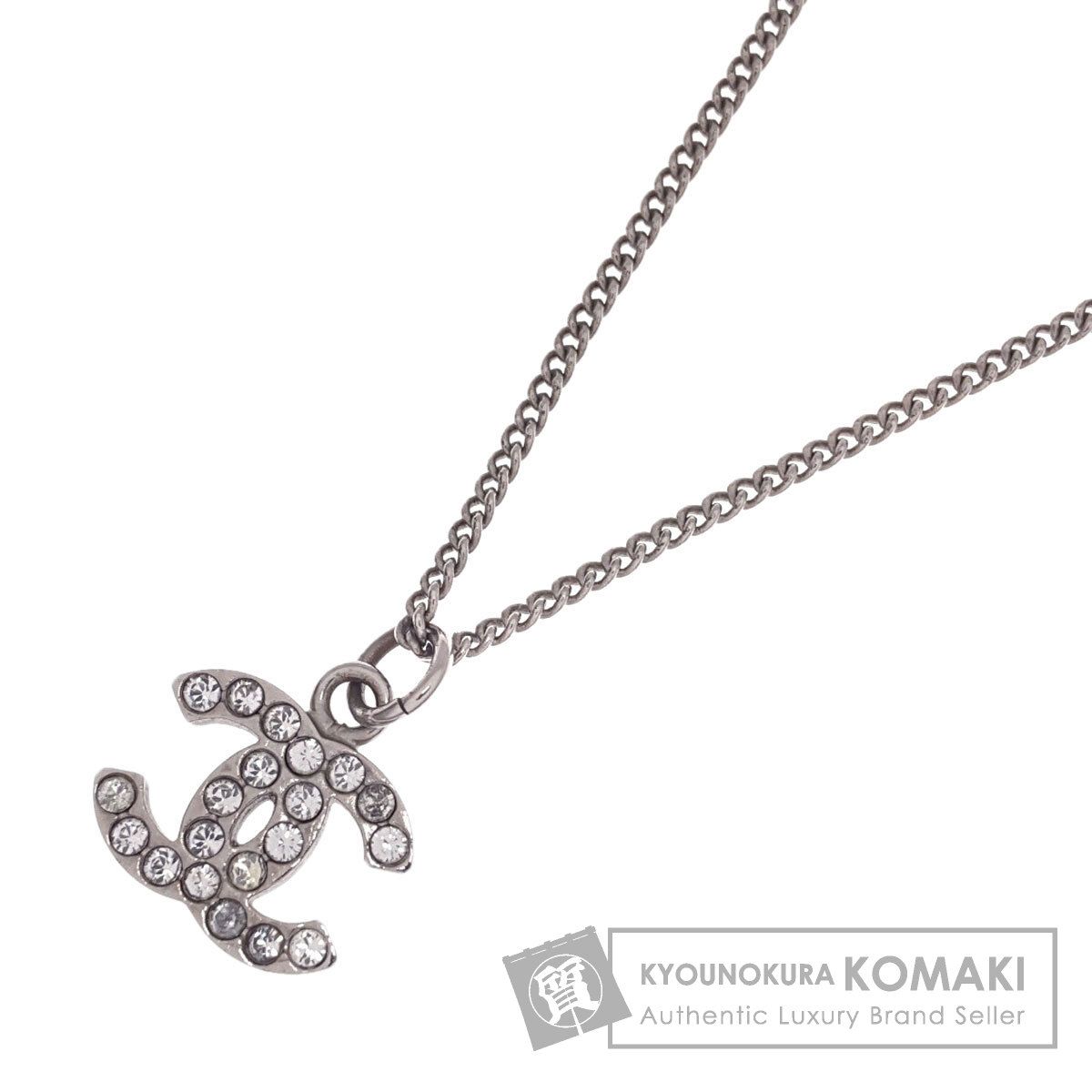 CHANEL シャネル ココマーク ラインストーン ネックレス 金属製 レディース [中古]