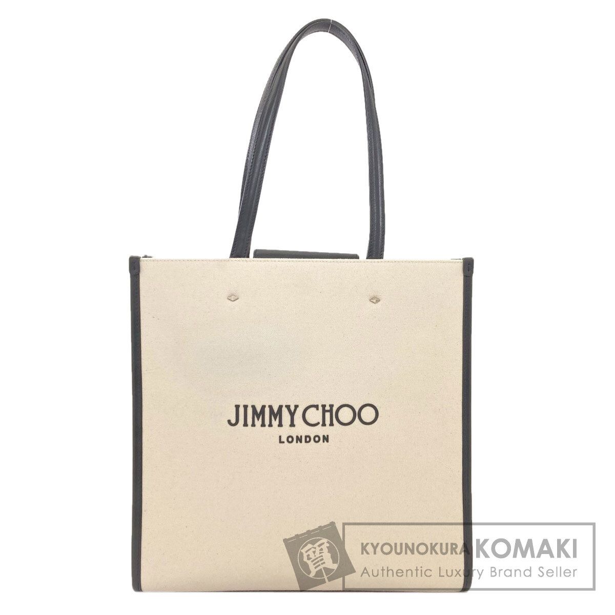 Jimmy Choo ジミーチュウ ロゴ トートバッグ キャンバス レディース
