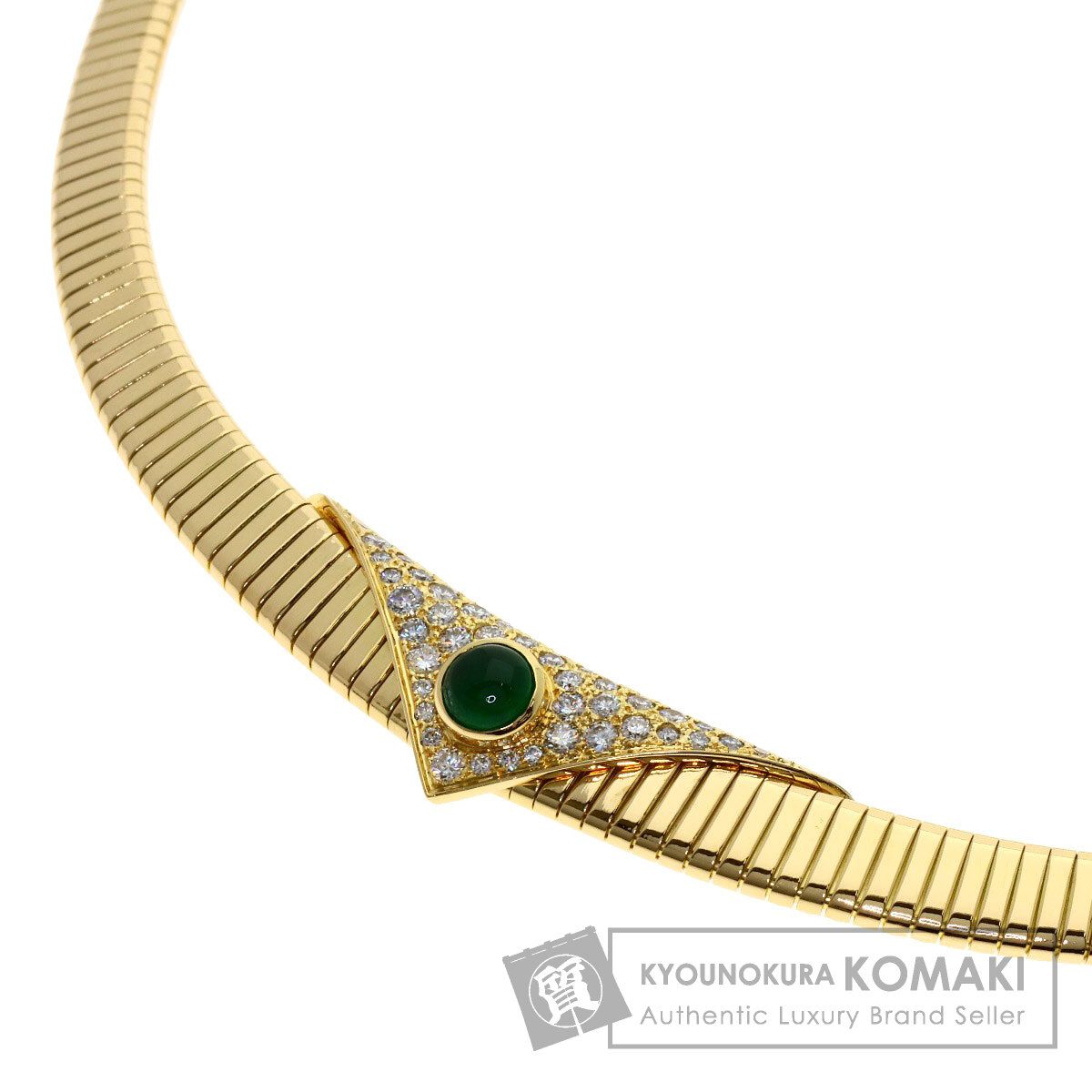 MIKIMOTO ミキモト エメラルド ダイヤモンド ネックレス K18YG レディース [中古]