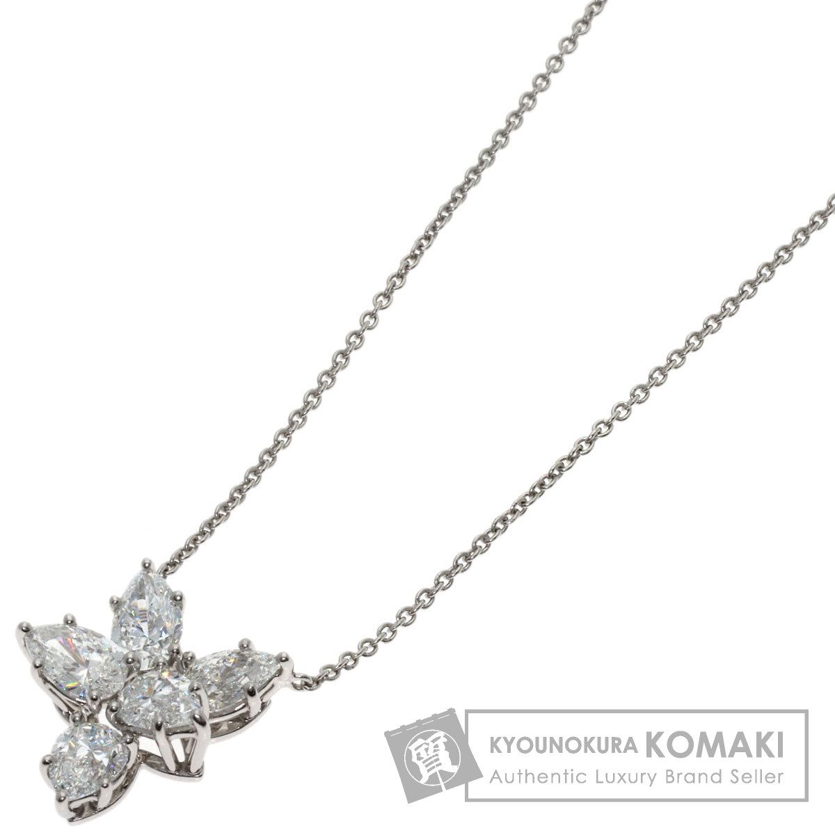 HARRY WINSTON ハリーウィンストン ウィンストン クラスター ミディアム ダイヤモンド ネックレス PT950 レディース [中古]