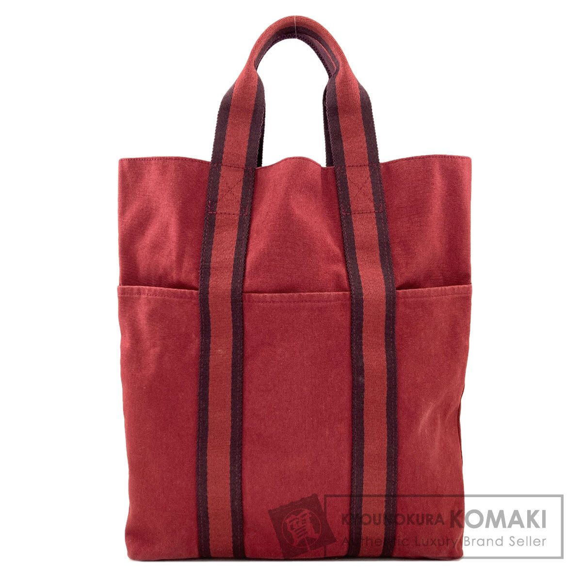 HERMES エルメス フールトゥ カバス トートバッグ キャンバス レッド HERMES エルメス フールトゥカバス トートバッグ キャンバス