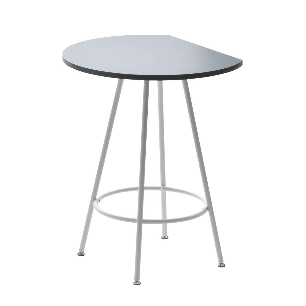 Anew ダークグレー 半円テーブル カフェテーブル 奥行50.5cm 幅60cm 高さ72cmｍａ