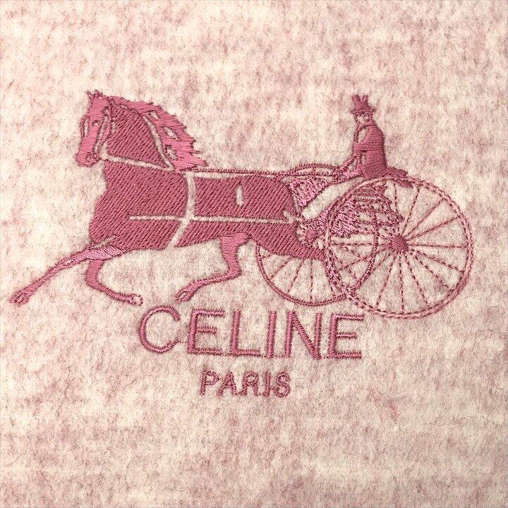 未使用保管品 CELINE セリーヌ サルキーセレスト 馬車 ロゴ 刺繍