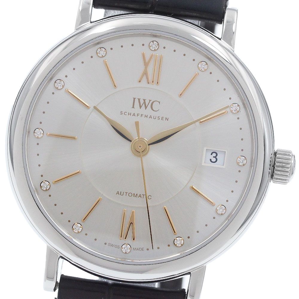 IWC SCHAFFHAUSEN IW458101 ポートフィノ 12Pダイヤ デイト 自動巻き ボーイズ 保証書付き_965563 IWC SCHAFFHAUSEN IW458101 ポートフィノ 12Pダイヤ デイト 自動巻き