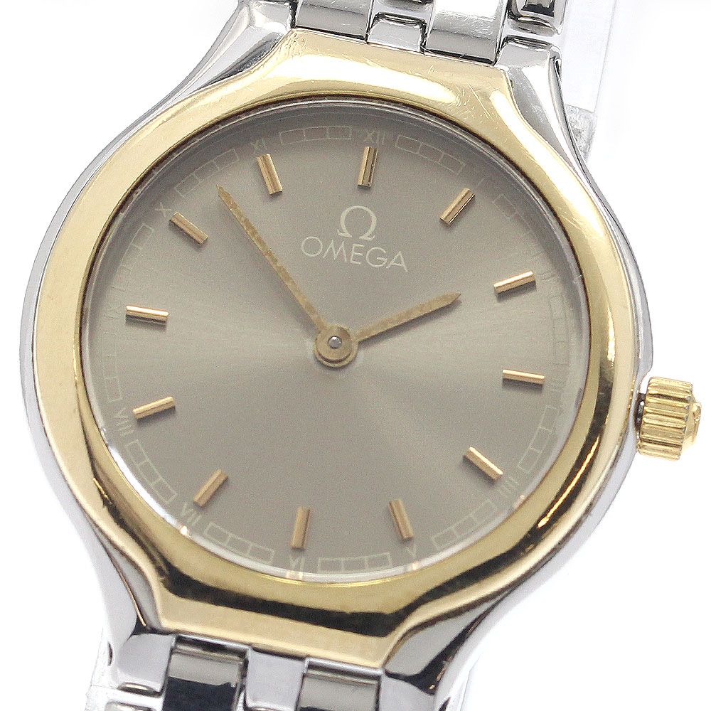 オメガ OMEGA デビル YGベゼル クォーツ レディース 保証書付き_957656