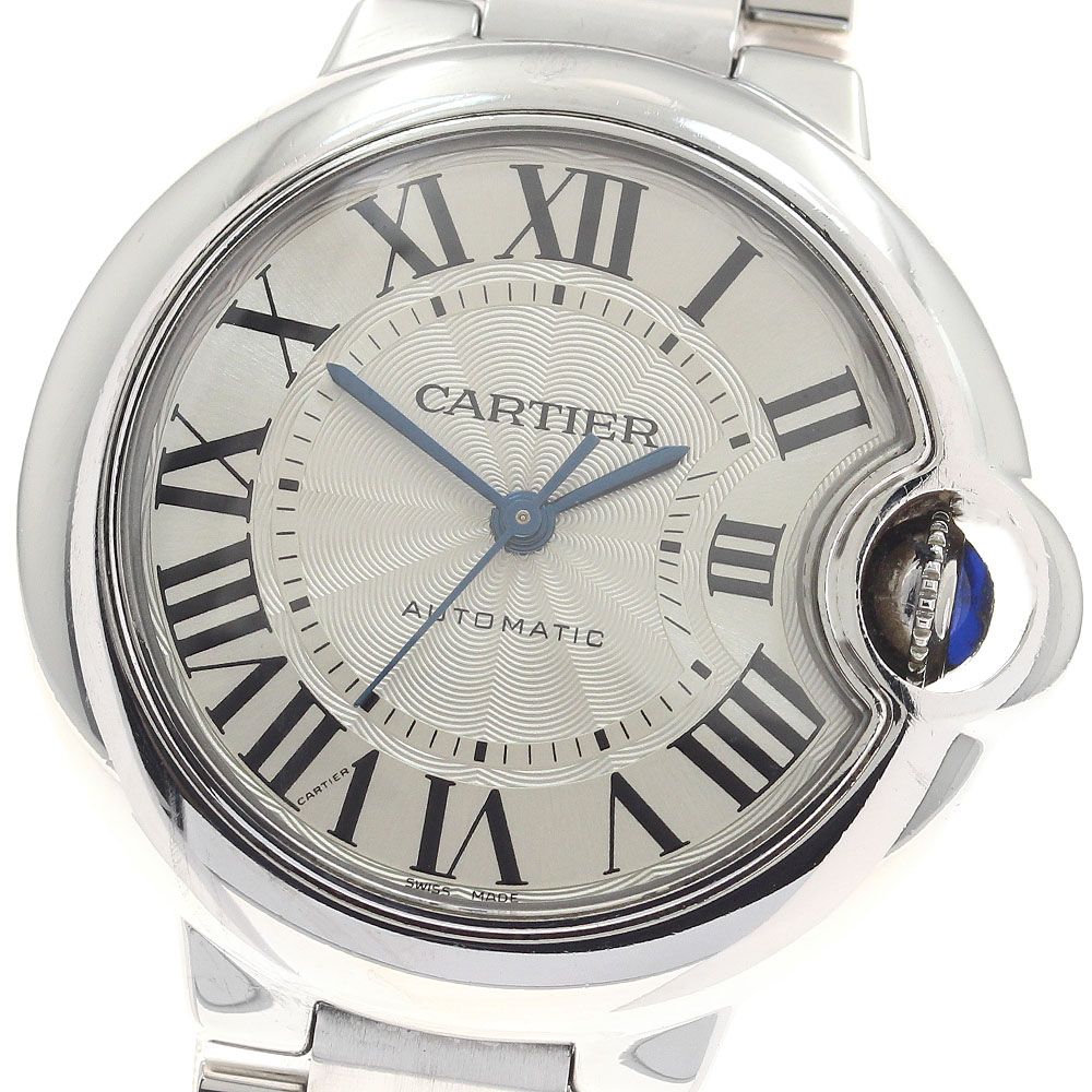 カルティエ CARTIER W6920071 バロンブルー MM 自動巻き ボーイズ 保証書付き_952356