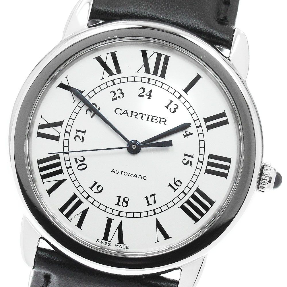 カルティエ CARTIER WSRN0021 ロンドソロ ドゥ カルティエ 36ｍｍ 自動巻き ボーイズ 良品 _960888