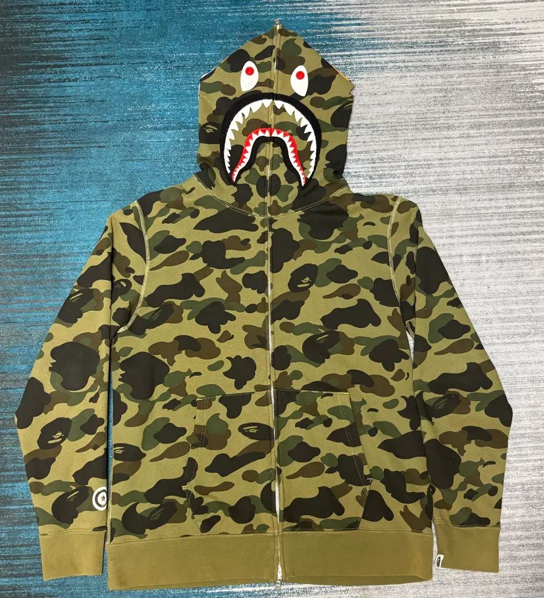 A BATHING APE カモフラ シャーク ジップアップ フーディ 迷彩柄 XL