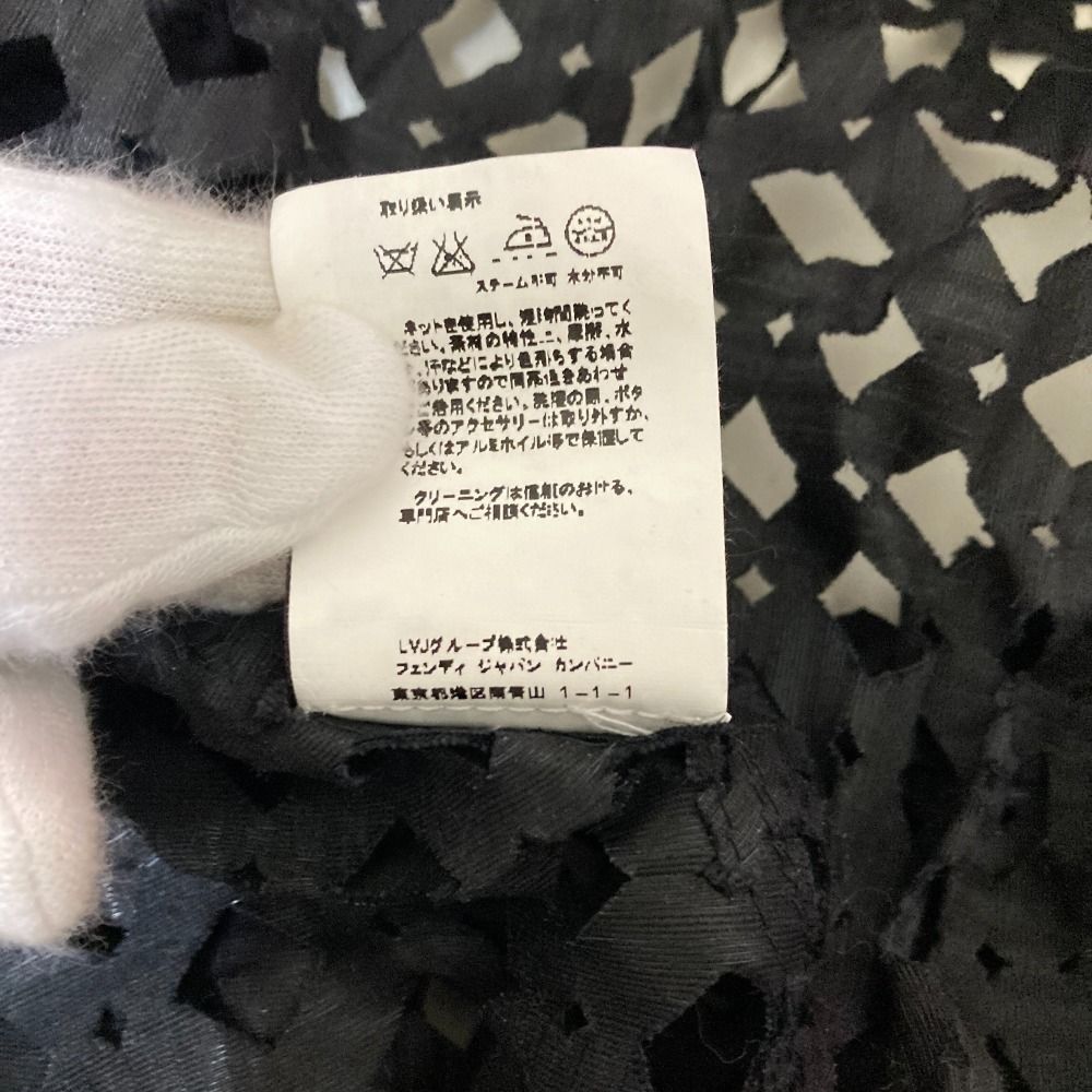 良品 FENDI フェンディ 半袖 カットワークシャツ ブラウス サイズ40 