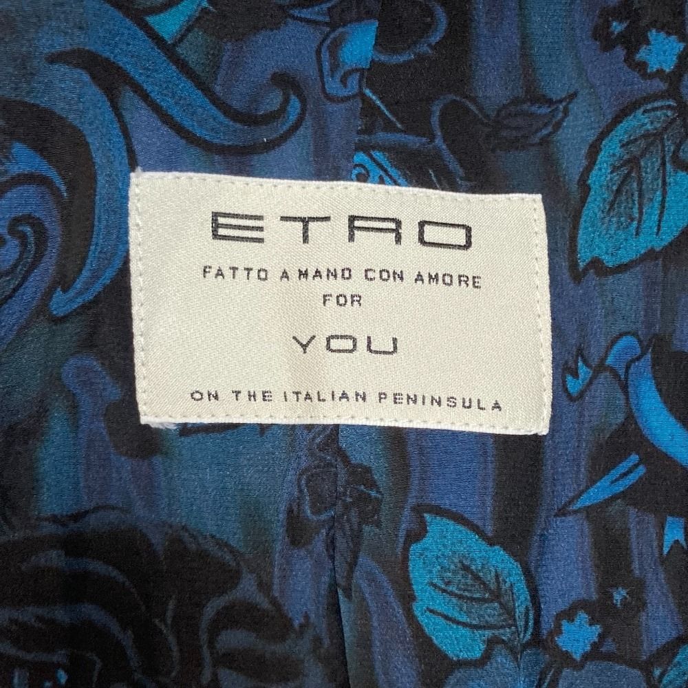 美品 ETRO エトロ 裏地タイガー×ボタニカル柄 ピークドラペル