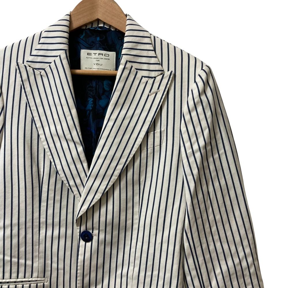 美品 ETRO エトロ 裏地タイガー×ボタニカル柄 ピークドラペル