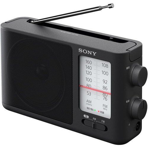 ソニー ポータブルラジオ ICF-506 : FM/AM/ワイドFM対応 電池駆動可能 単3形3本 ブラック ICF-506 C