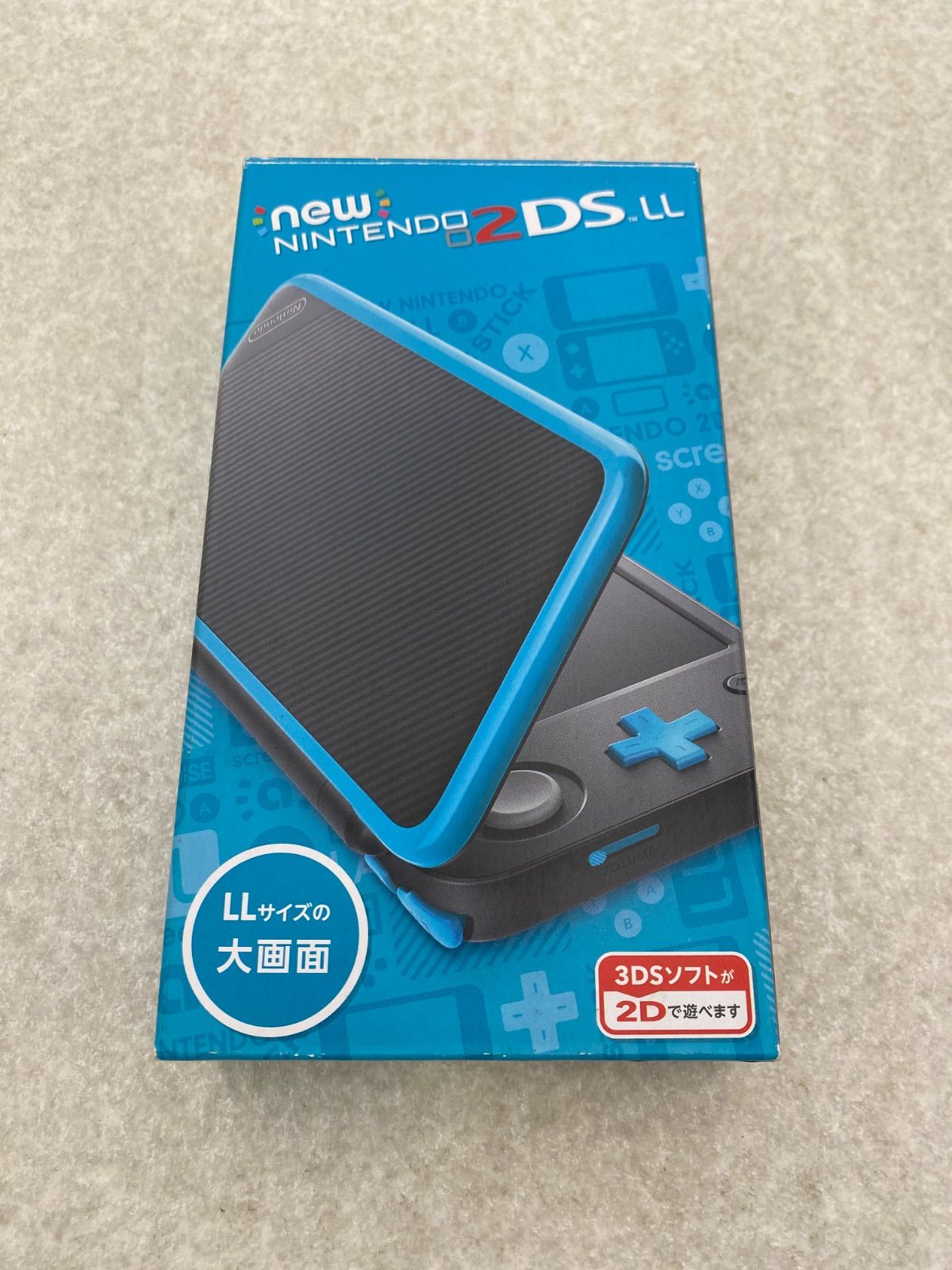 ◇New ニンテンドー2DSLL本体 ブラック×ターコイズ 0012634850 動作品