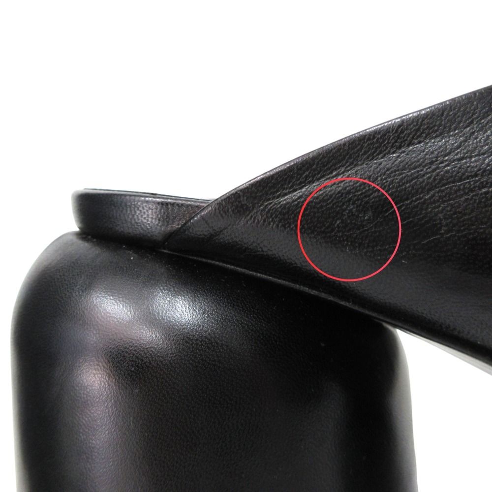 美品 JIL SANDER ジルサンダー ブロック ヒール レザー ミュール サボ