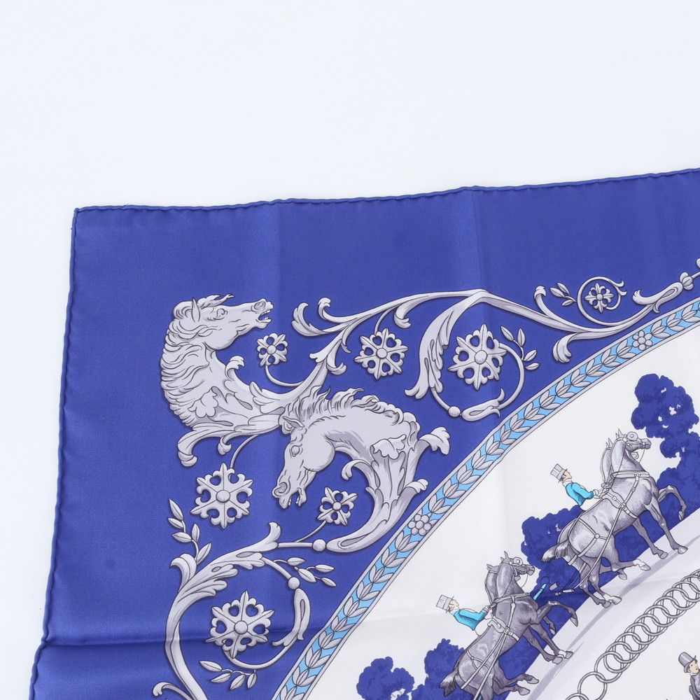極美品 復刻 エルメス タグ付 カレ 90 LA PROMENADE DE LONGCHAMPS