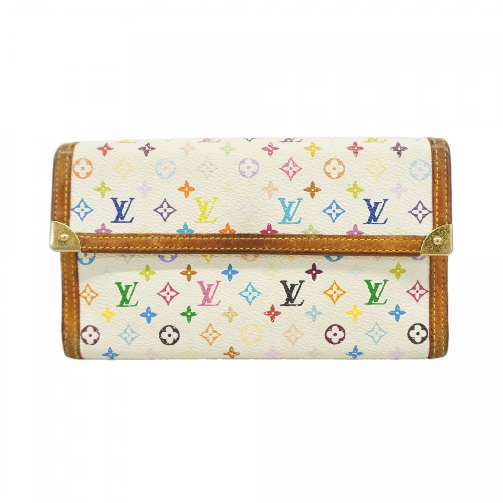 ルイ・ヴィトン(Louis Vuitton) ルイ・ヴィトン 三つ折り長財布 モノグラム・マルチカラー ポルトトレゾールインターナショナル M92659 ブロンレディース