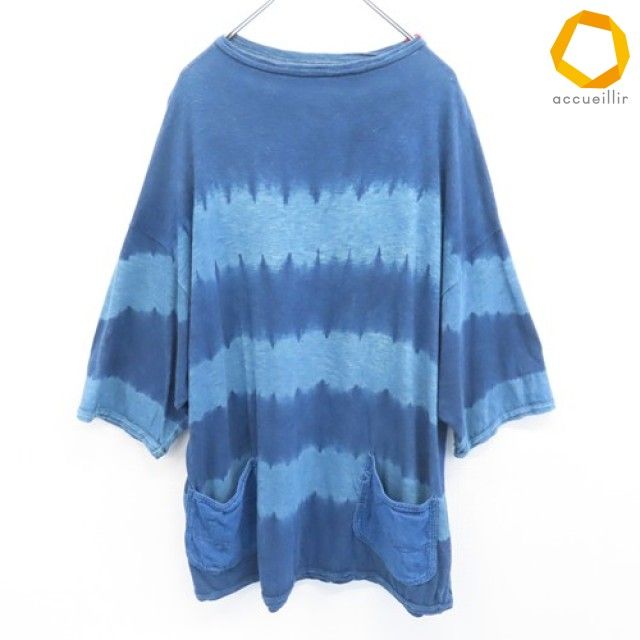 フォーティファイブアール 45R 藍職人 Tシャツ 長袖 カットソー 七分袖 ロンT タイダイ柄 ブランドロゴ メンズ [x1009085]