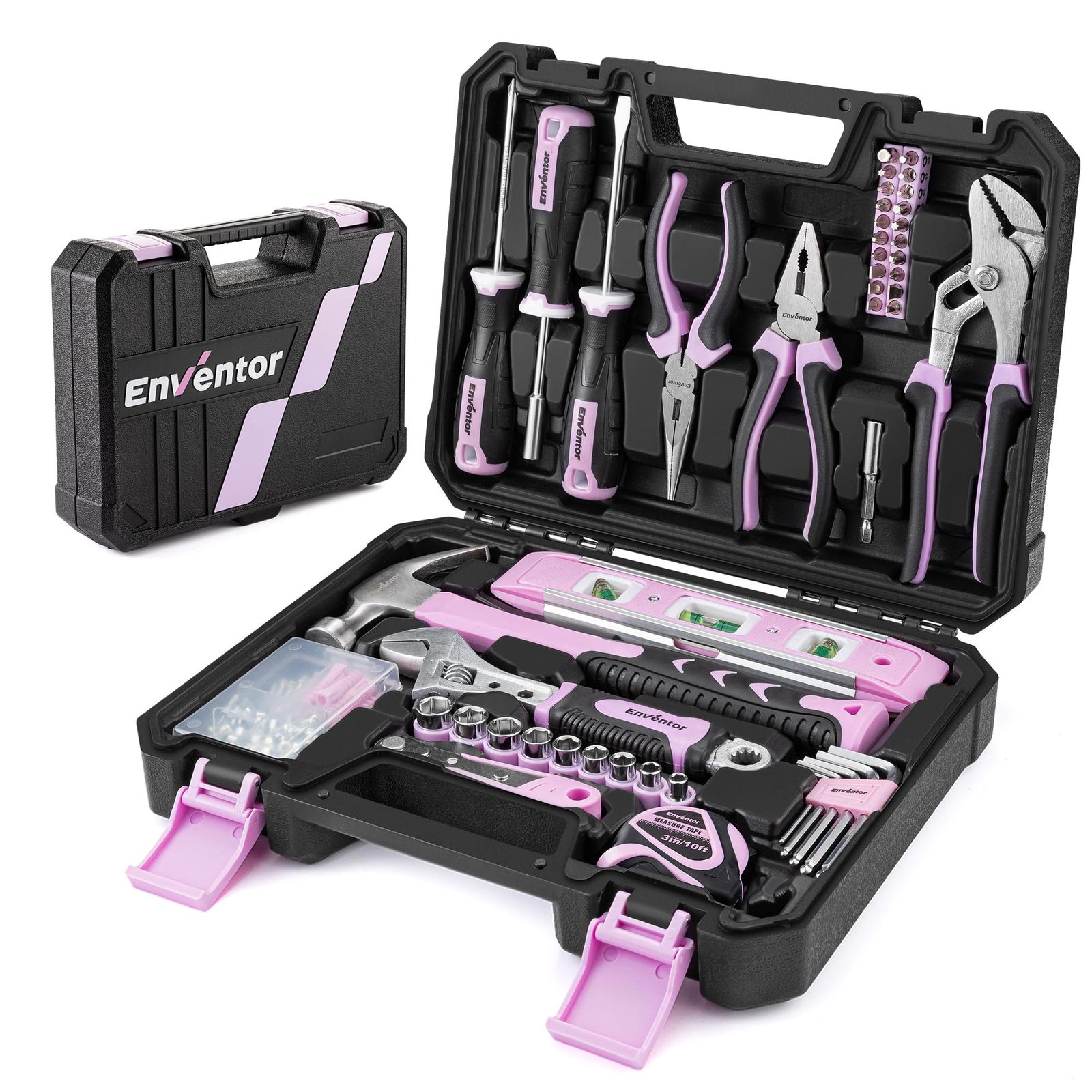 R◆Enventor 工具セット ホームツールセット 家庭修理 工具箱 道具セット 日常ツールキット日常ツールキット 家庭用 バイク 自転車 便利な収納ケース付き 修理道具セット 車整備 家具組み立て DIYセット 108PCS e3fc5296