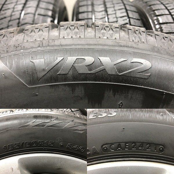BS BLIZZAK VRX2 185/60R15】スタッドレス【HONDA ホンダ 純正ホイール