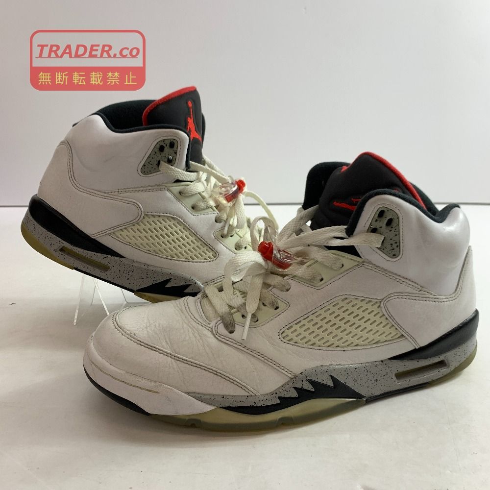 04w7217▽※【中古】Nike Air Jordan 5 Retro White Cet 136027-104 ナイキ エアジョーダン5 レトロ ホワイトセメント 29cm スニーカー【八王子店】