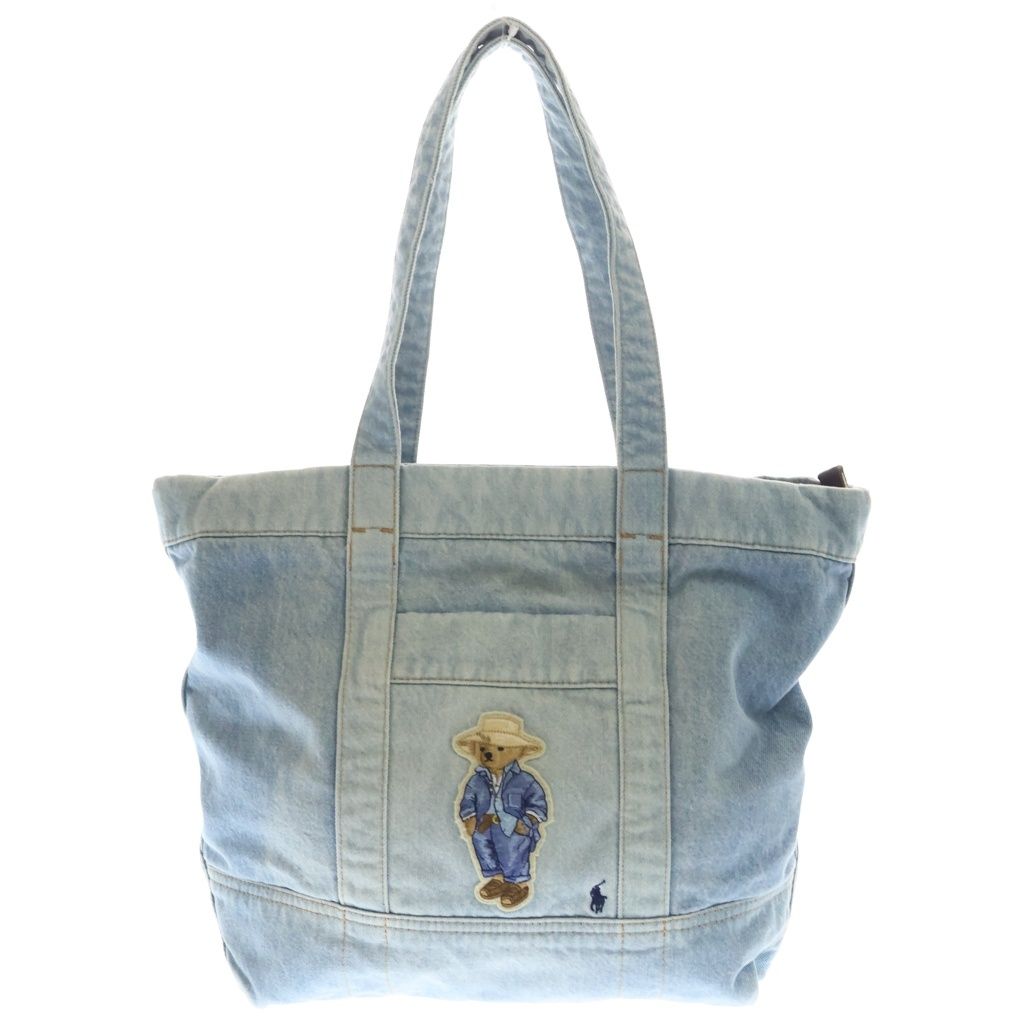 POLO RALPH LAUREN (ポロラルフローレン) POLO BEAR ポロベアーエンブロイダリー デニム トートバッグ インディゴ