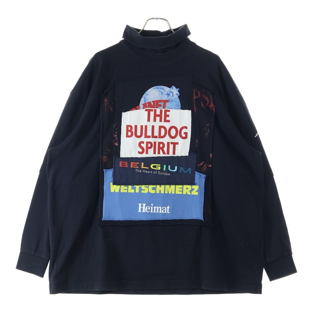 VETEMENTS (ヴェトモン) 18AW パッチワーク タートルネック 長袖Tシャツ カットソー ブラック MAH19TR207