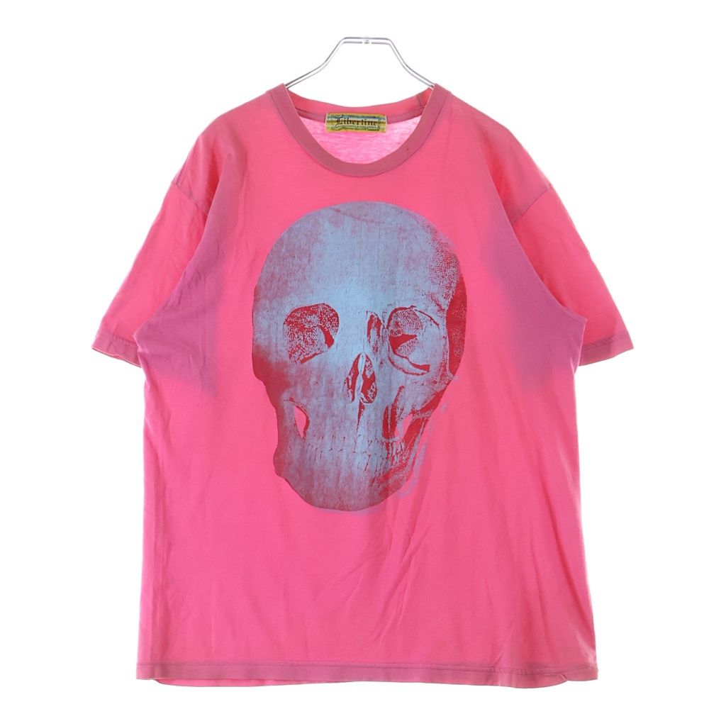 LIBERTINE (リバティーン) フロントスカルプリント 半袖Tシャツ カットソー ピンク