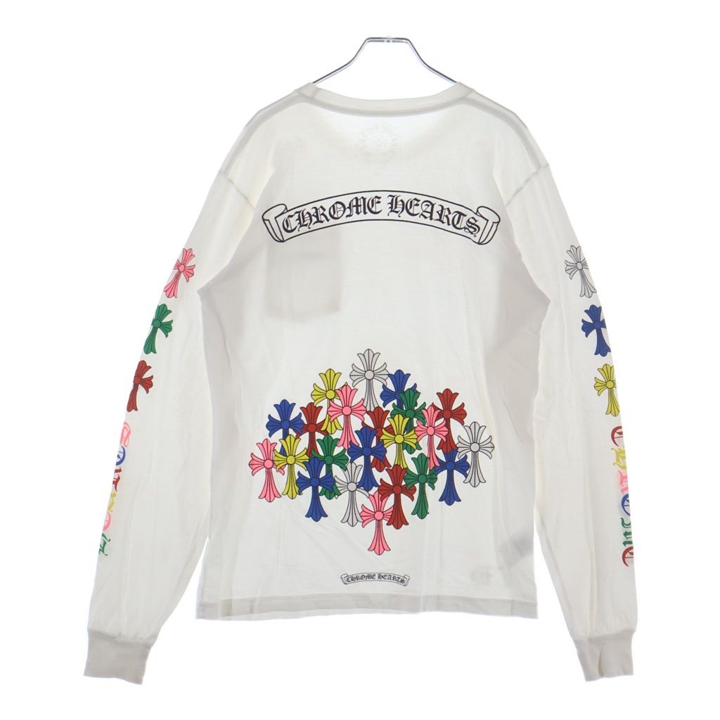CHROME HEARTS (クロムハーツ) MLTCOL CEM CRS LS マルチカラーセメタリークロスプリント長袖カットソー ホワイト