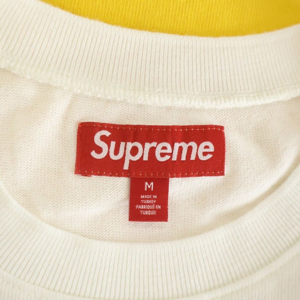 SUPREME (シュプリーム) 25SS Paneled Piping パネル パイピング プリント 長袖シャツ イエロー/ホワイト