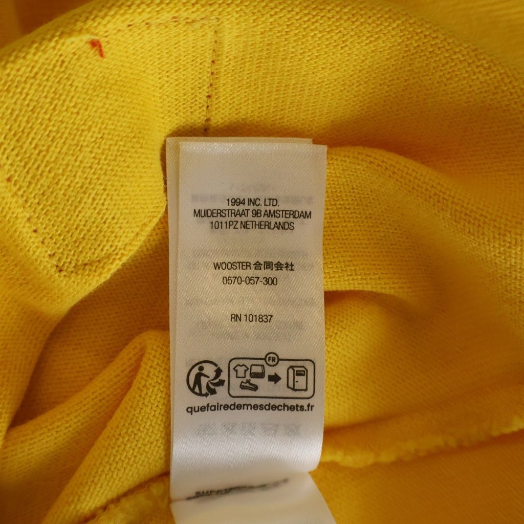 SUPREME (シュプリーム) 25SS Paneled Piping パネル パイピング プリント 長袖シャツ イエロー/ホワイト