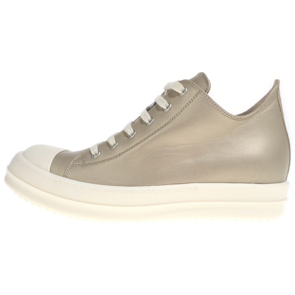 Rick Owens (リックオウエンス) LOW SNEAKS メタリック レザーローカットスニーカー シルバー RO01E7891-LLPM