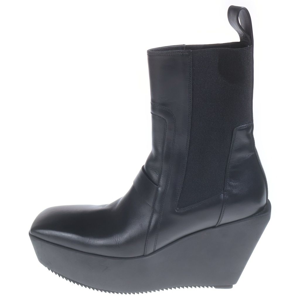 Rick Owens (リックオウエンス) Platform Beatle 110mm Boots プラットフォーム ビートル サイドゴアブーツ ブラック
