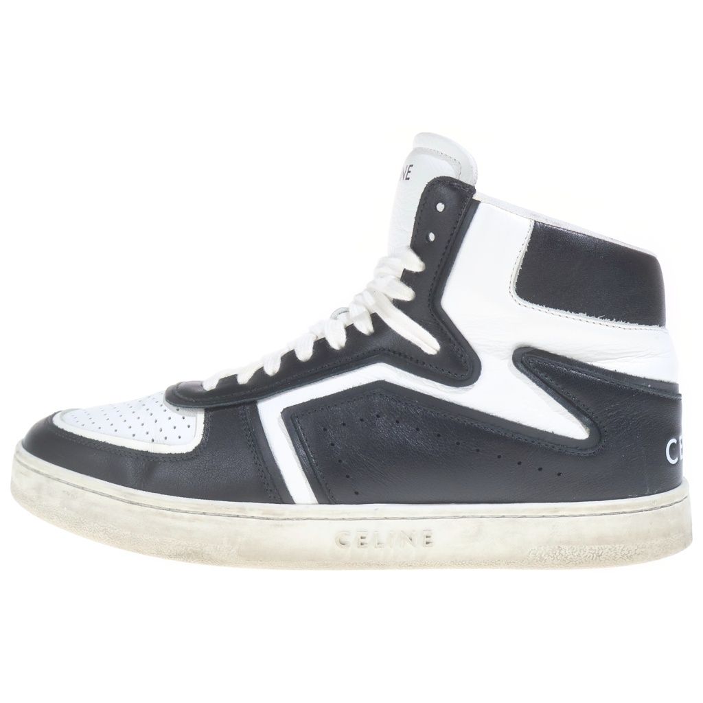 CELINE (セリーヌ) Z TRAINER CT-01 レザーハイカットスニーカーシューズ ブラック/ホワイト